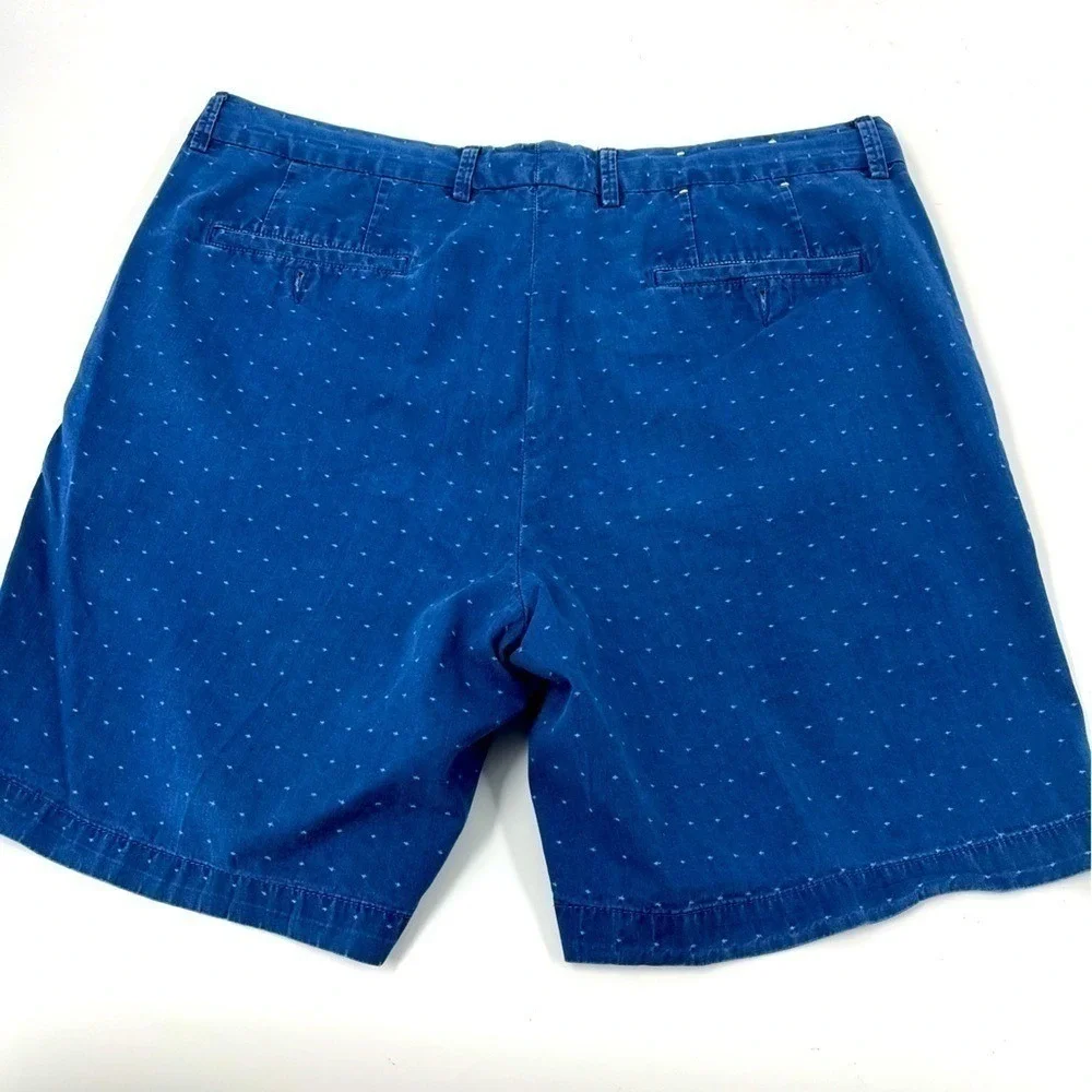Peter Millar Crown Shop Mens‎ 35 Blue Embroidered Micro Star Chino Shorts